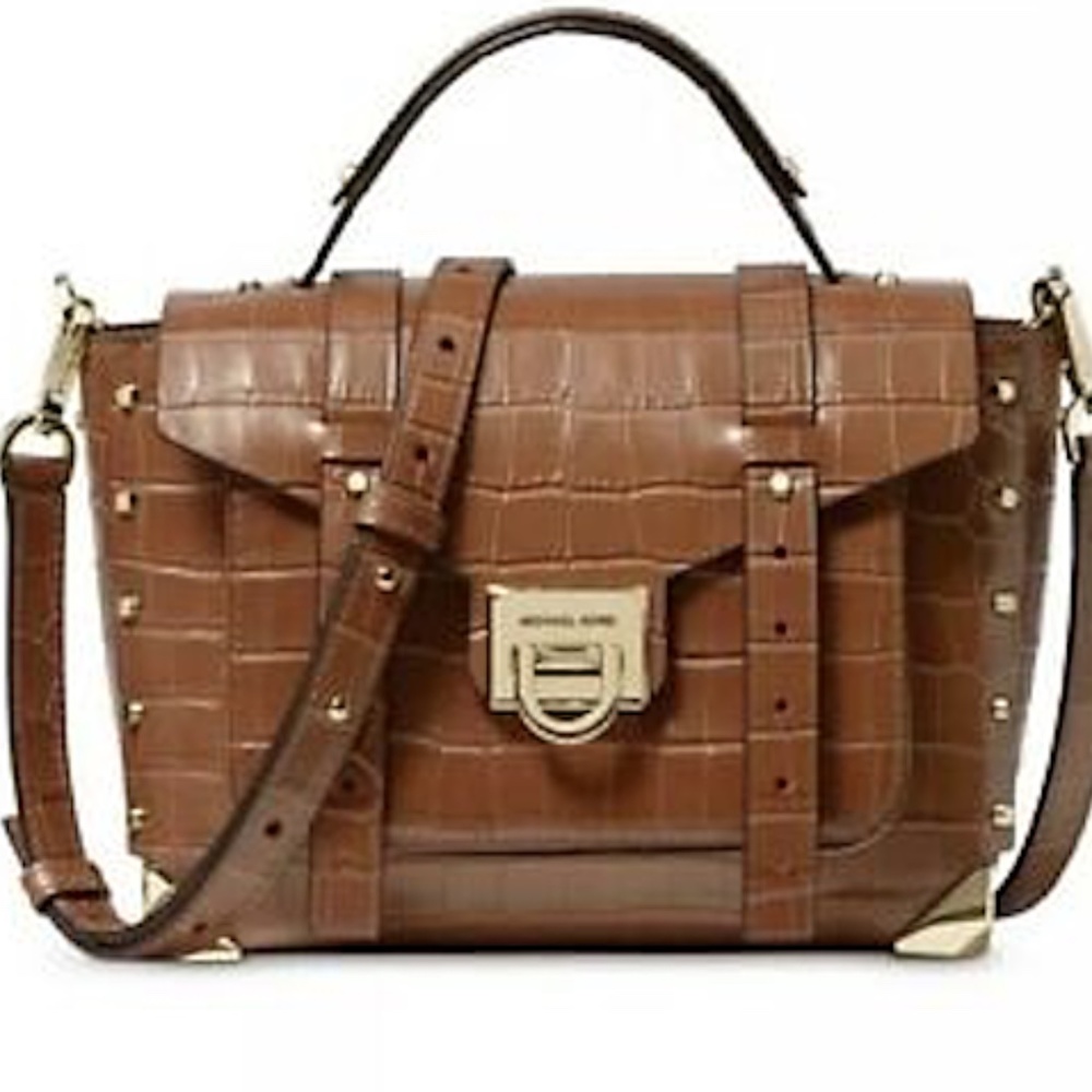 Michael Kors Manhattan Small Messenger Bag Chestnut/Gold
